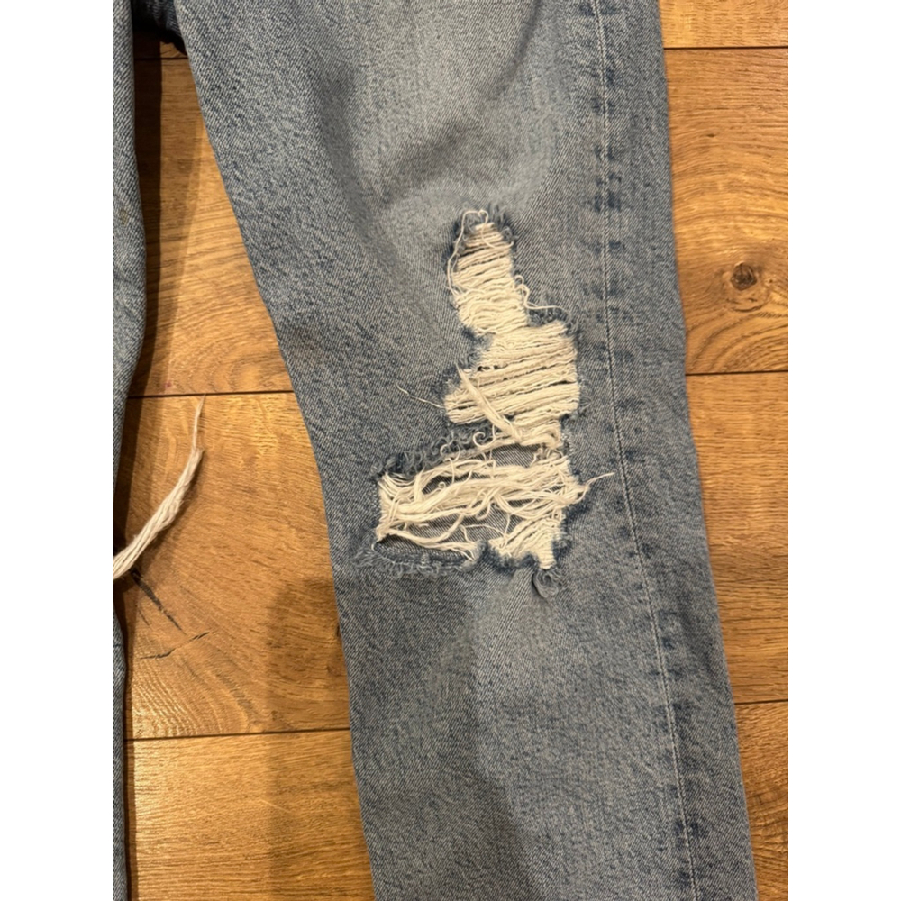 Women's AGOLDE Blue Distressed Straight Leg Jeans Size 27 - Picture 3 of 7